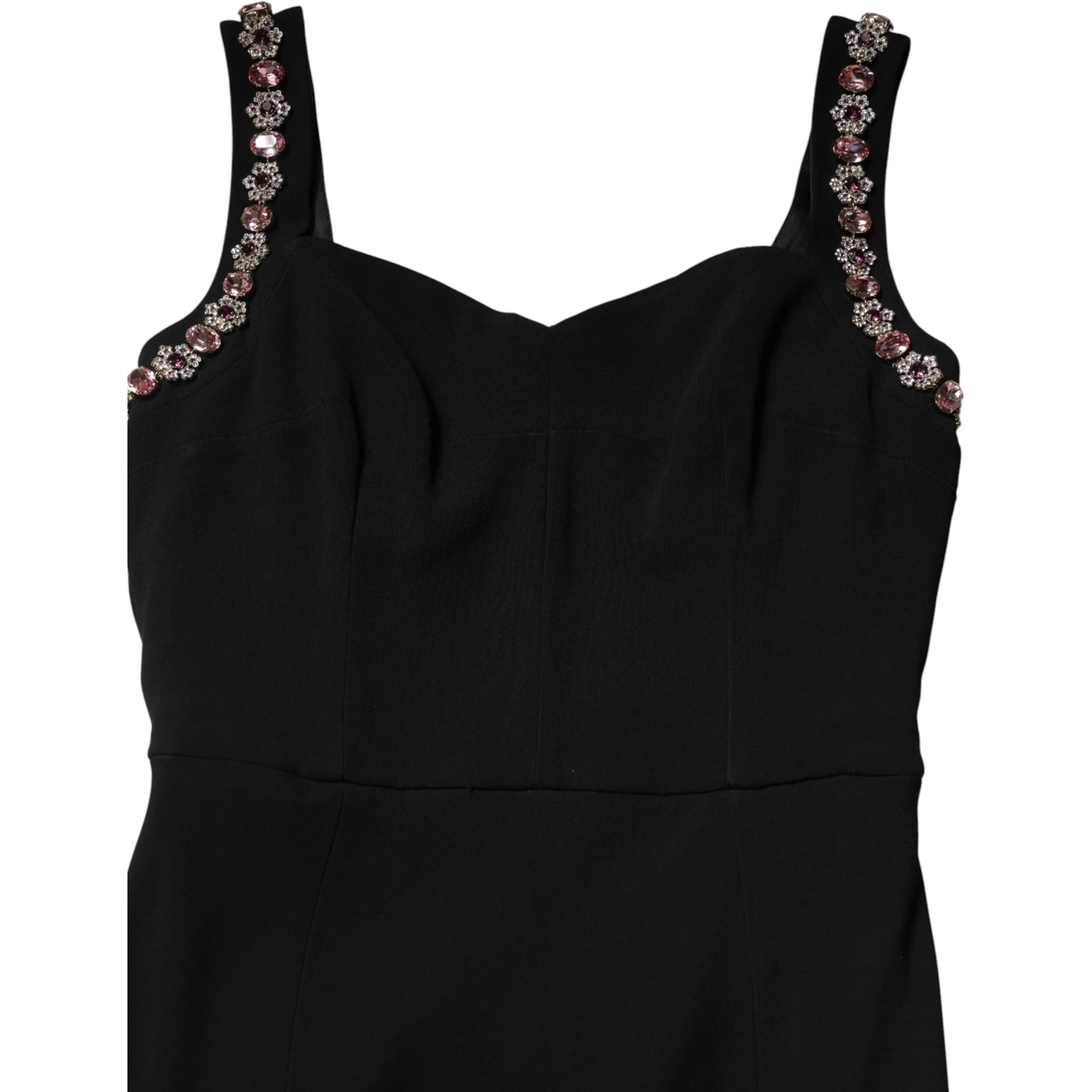 Black Embellished Bodycon Long Gown Dress