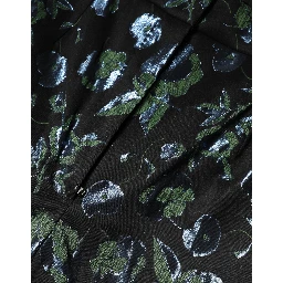 BlueGreen Floral Metallic Slim Trouser Pants