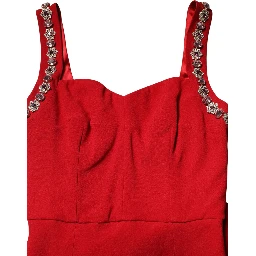 Red Embellished Bodycon Long Gown Dress