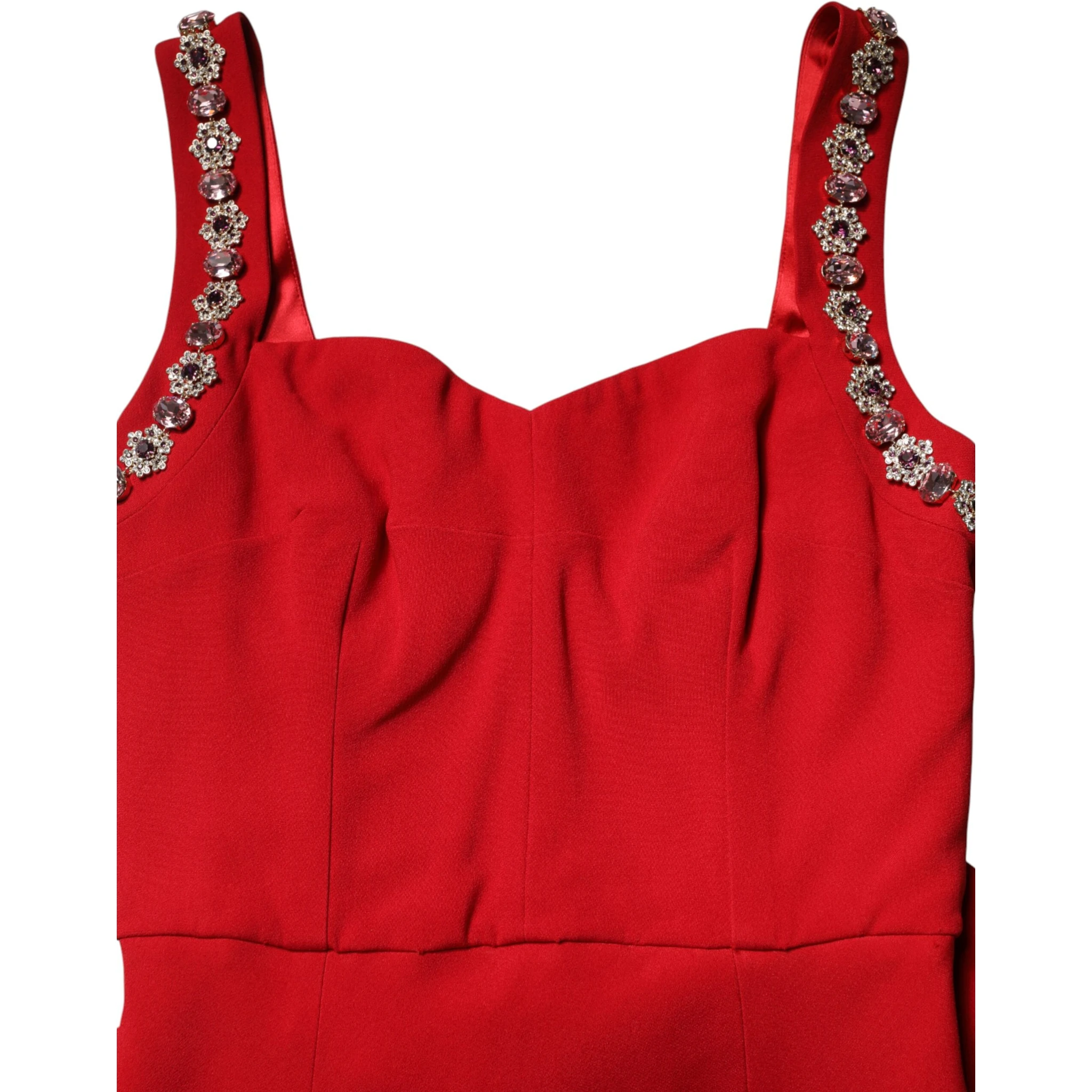 Red Embellished Bodycon Long Gown Dress