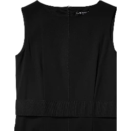 Black Sleeveless Sheath Knee Length Dress