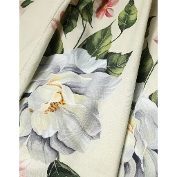 Beige Floral Sleeveless A-line Dress