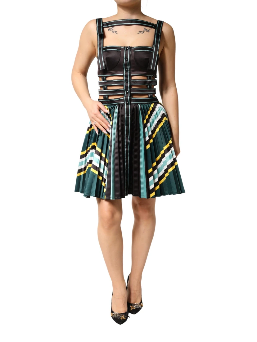 Multicolor Sleeveless A-line Dress