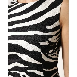 Black White Zebra Sleeveless A-line Dress