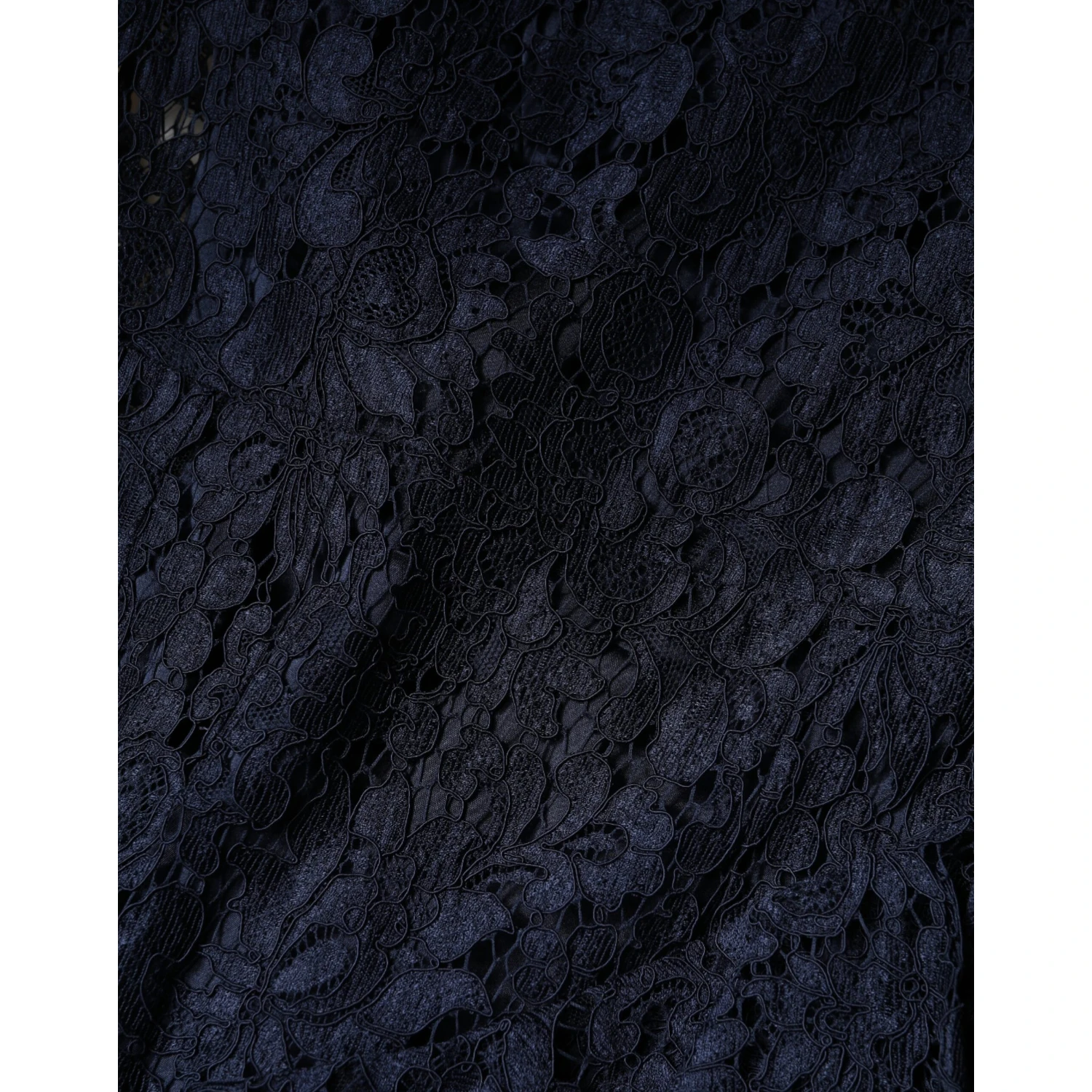 Blue Lace Ruffle A-line Knee Length Dress