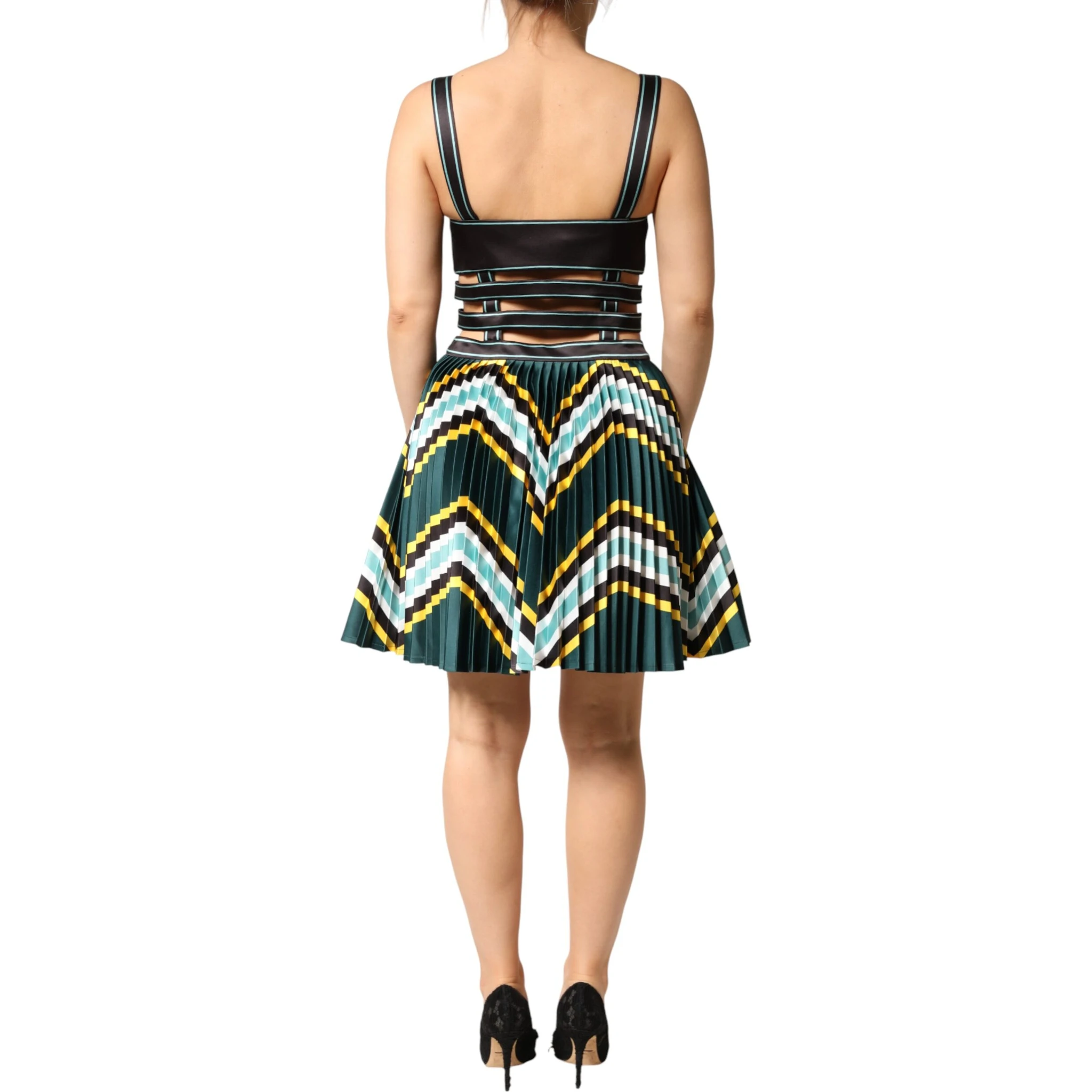 Multicolor Sleeveless A-line Dress