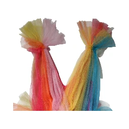Multicolor Nylon Tiered Tulle Midi Dress