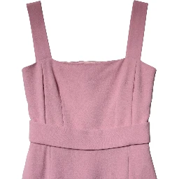 Pink Viscose Sleeveless Sheath Midi Dress