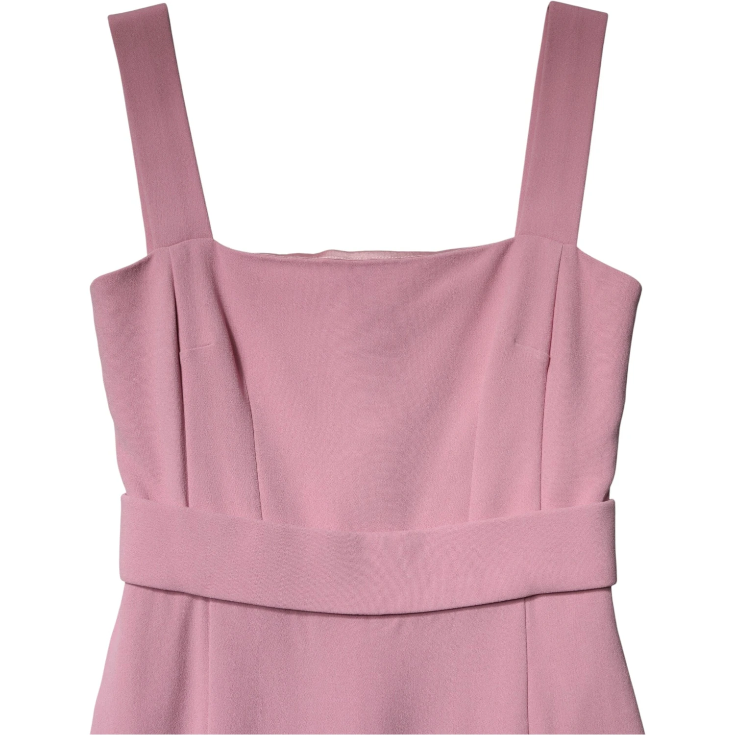 Pink Viscose Sleeveless Sheath Midi Dress