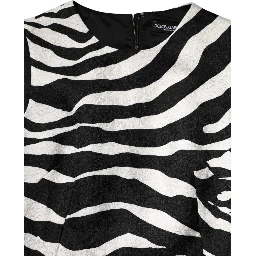 Black White Zebra Sleeveless A-line Dress