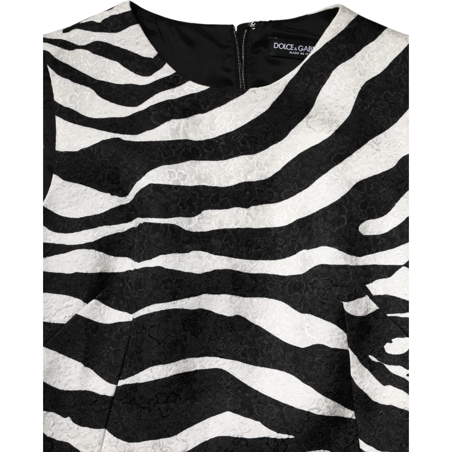 Black White Zebra Sleeveless A-line Dress