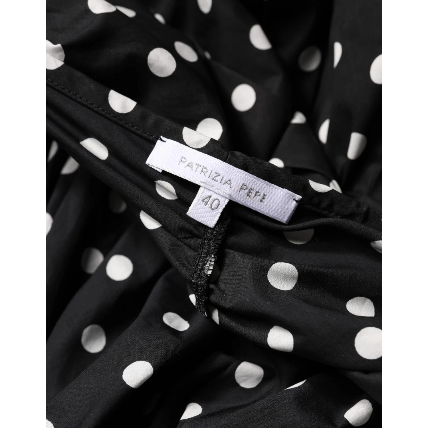 Black White Polka Dot Short Sleeves Mini Dress
