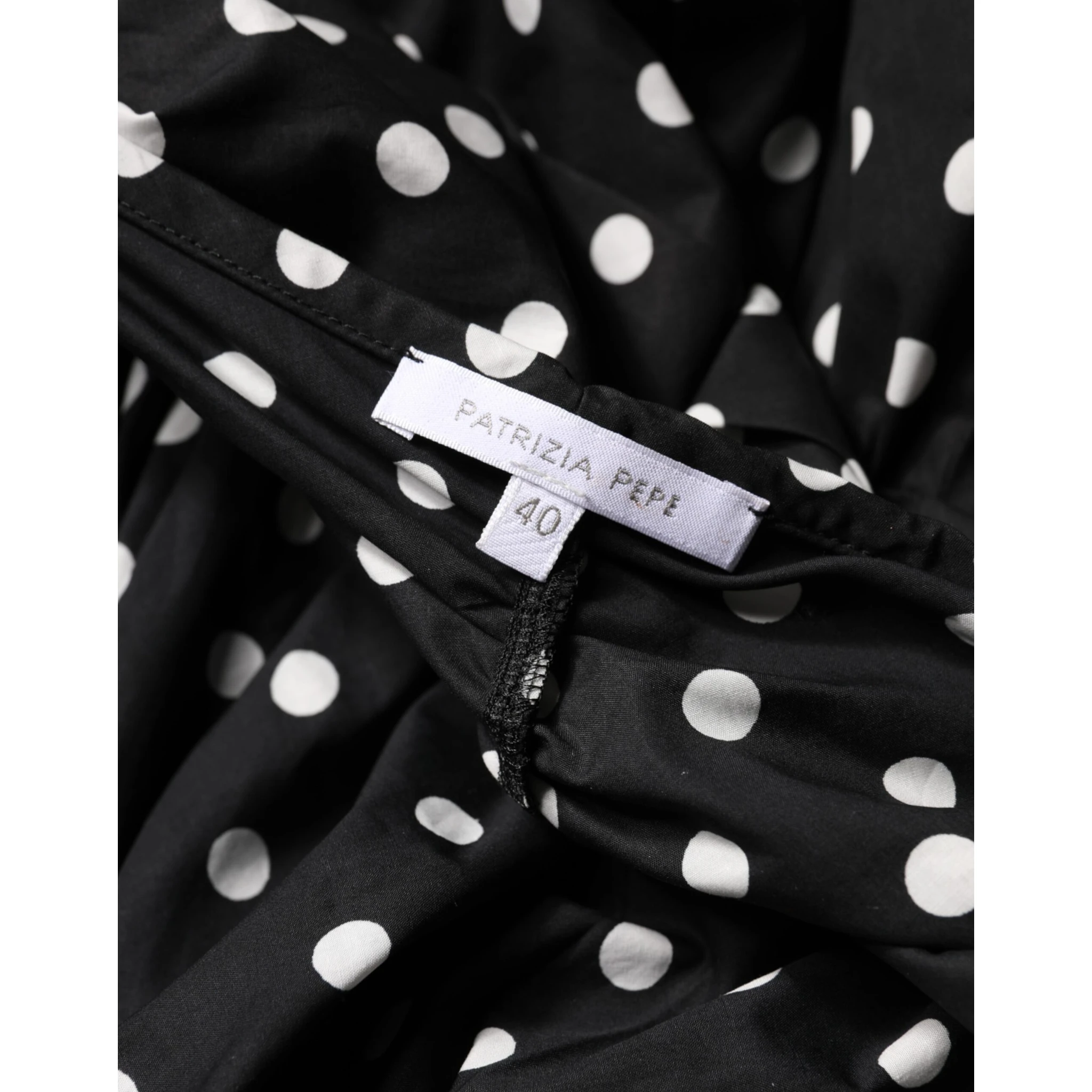 Black White Polka Dot Short Sleeves Mini Dress