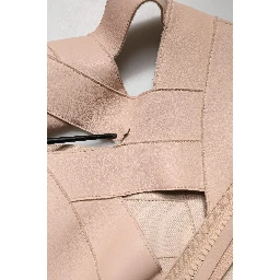 Beige Leather Short Sleeves Sheath Mini Dress