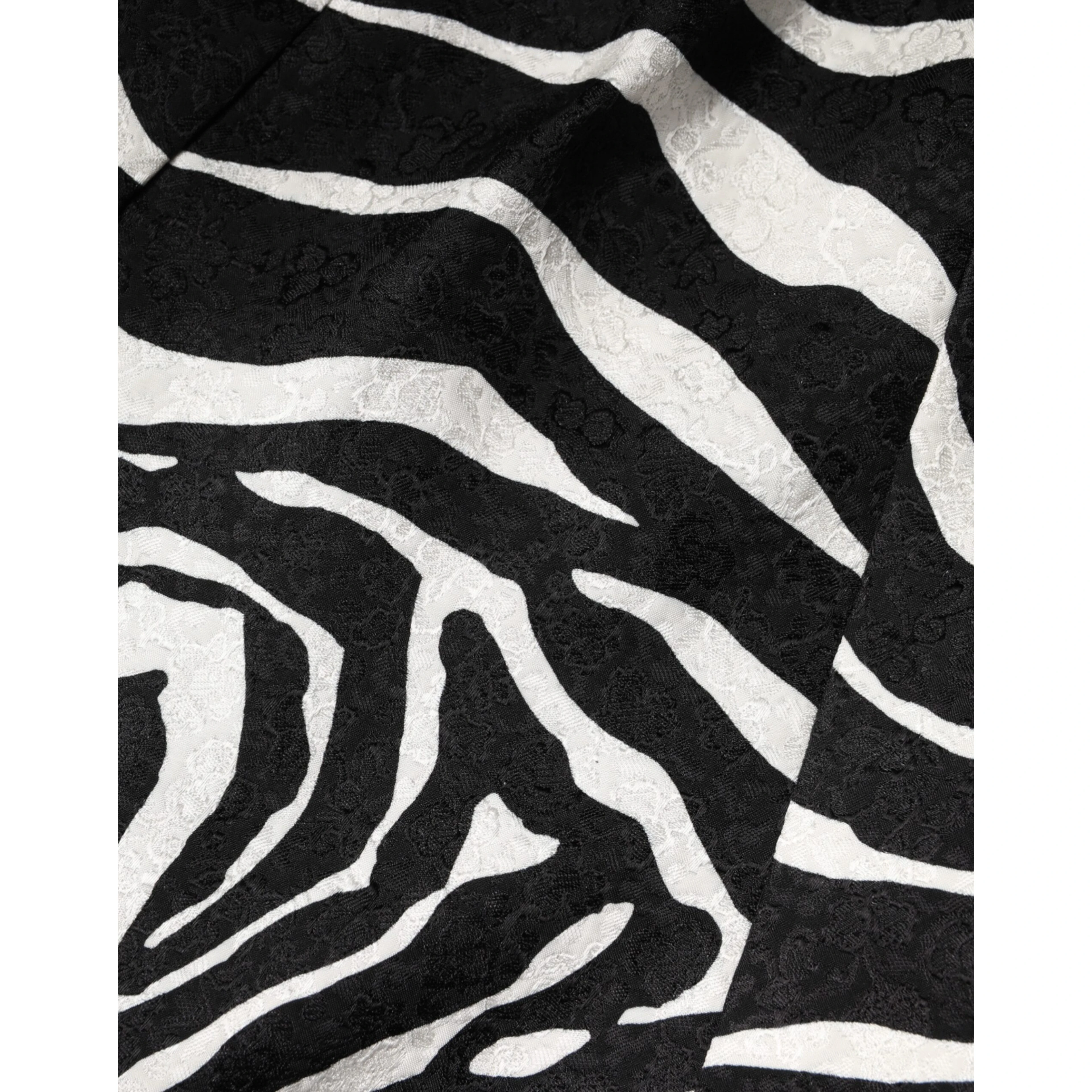 Black White Zebra Sleeveless A-line Dress