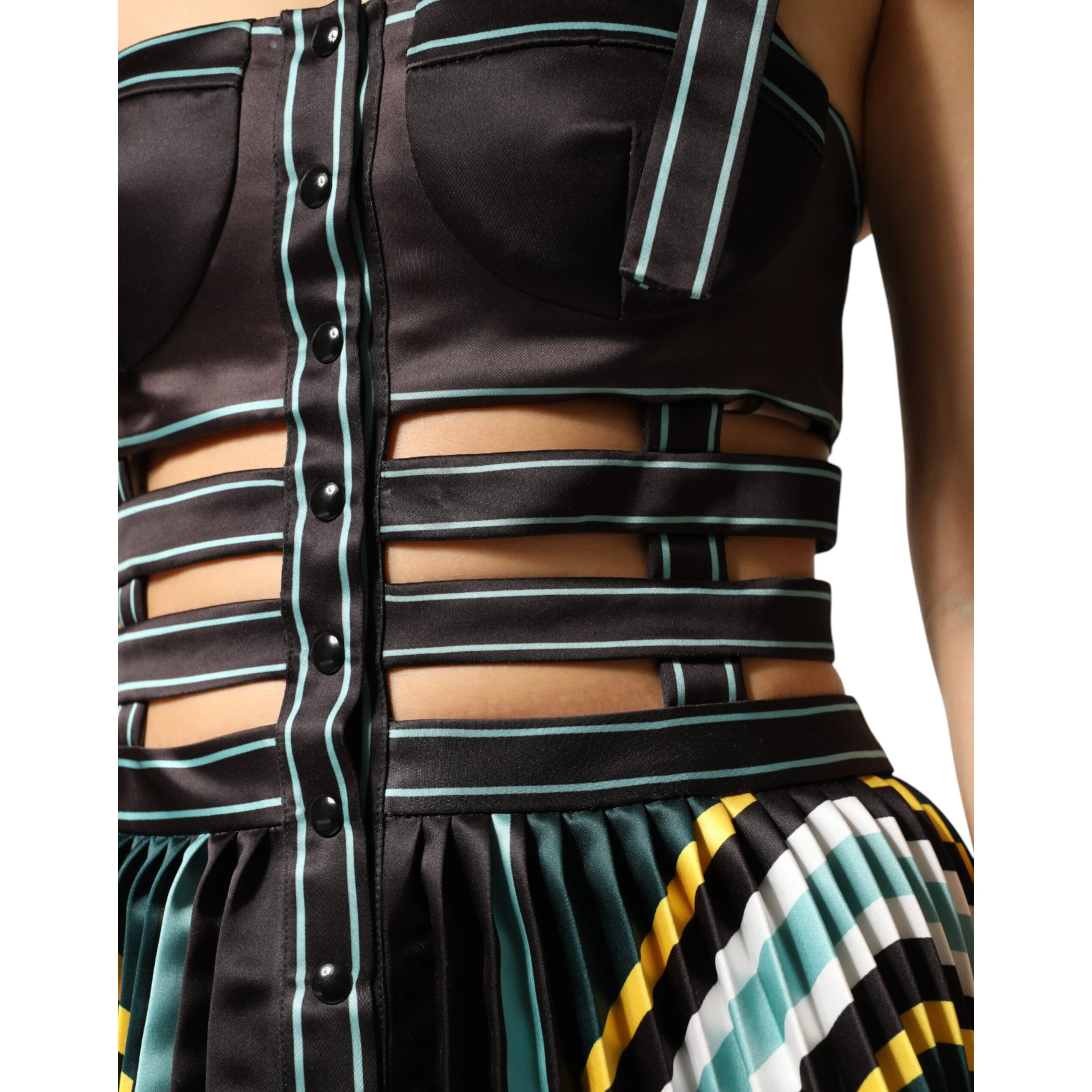 Multicolor Sleeveless A-line Dress