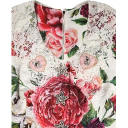 White Floral Embellished Sheath Mini Dress