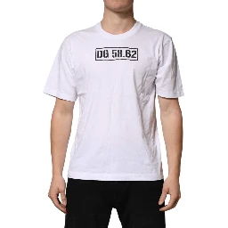 White Graphic Cotton Men Crew Neck T-shirt