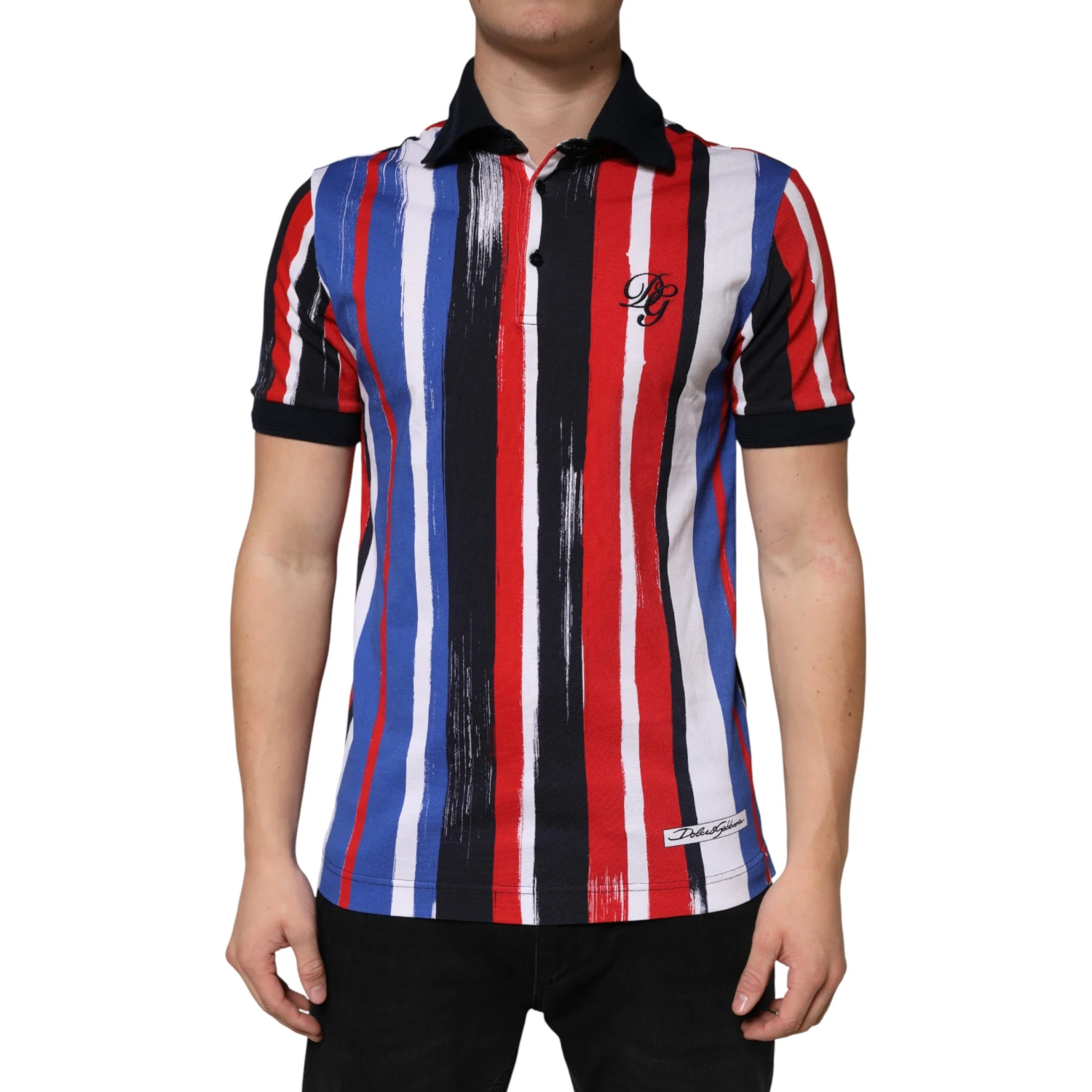 Multicolor Stripes Cotton Men Polo T-shirt