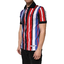 Multicolor Stripes Cotton Men Polo T-shirt