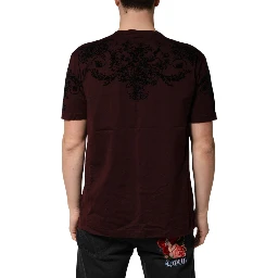 Maroon DG Crown Floral Crewneck Men T-shirt