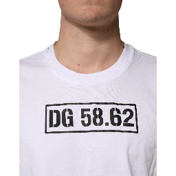 White Graphic Cotton Men Crew Neck T-shirt