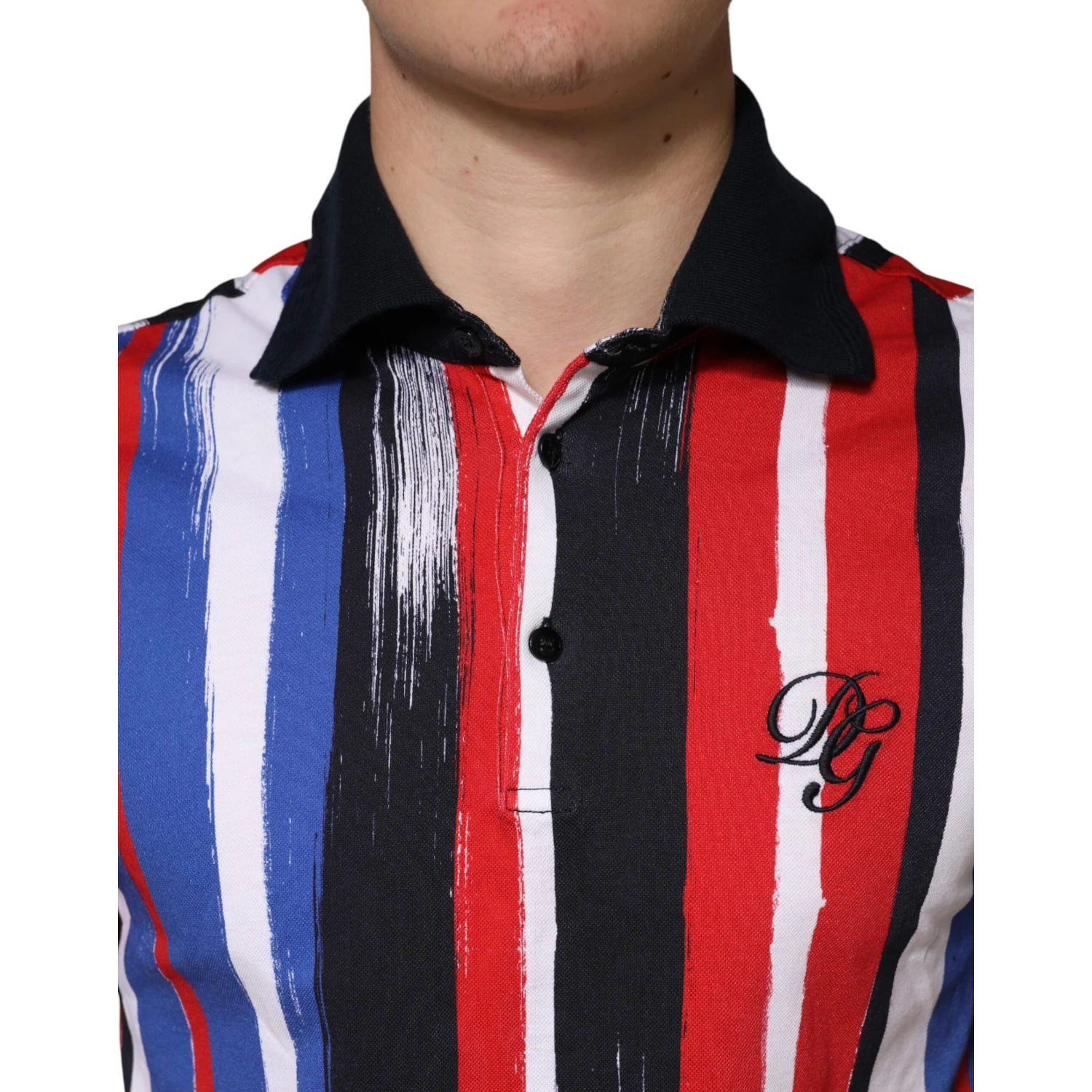 Multicolor Stripes Cotton Men Polo T-shirt