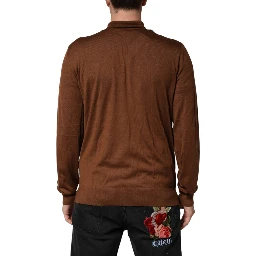 Brown Cashmere Turtle Neck Pullover Sweater