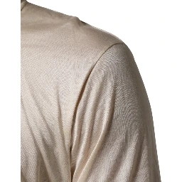 Off White Cotton Blend Men Henley T-shirt