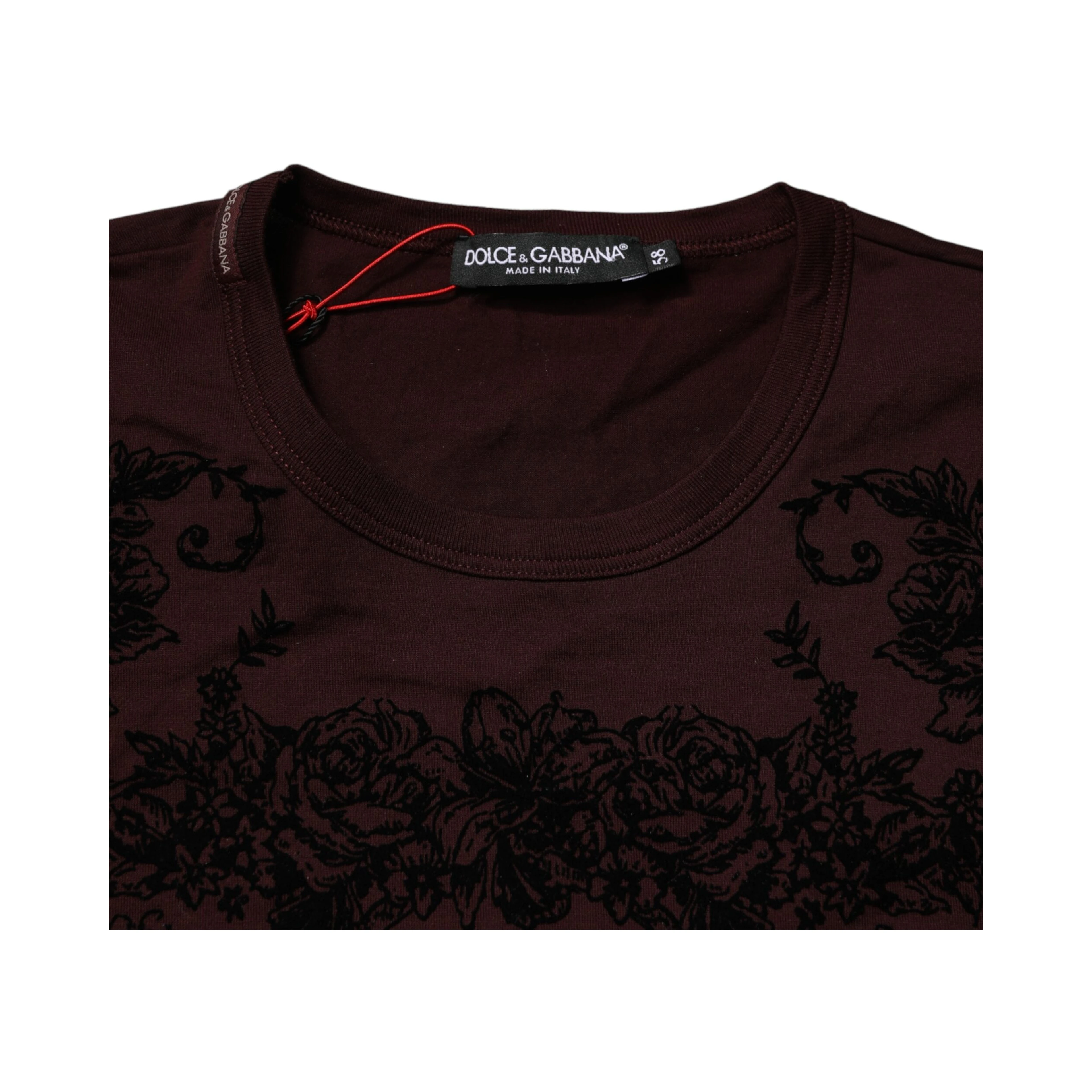Maroon DG Crown Floral Crewneck Men T-shirt