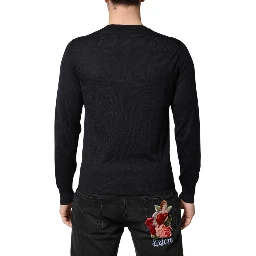 Black Cashmere V-Neck Men Pullover Sweater