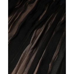 Blue Long Sleeves Sheer Silk Sheath A-line Midi Dress