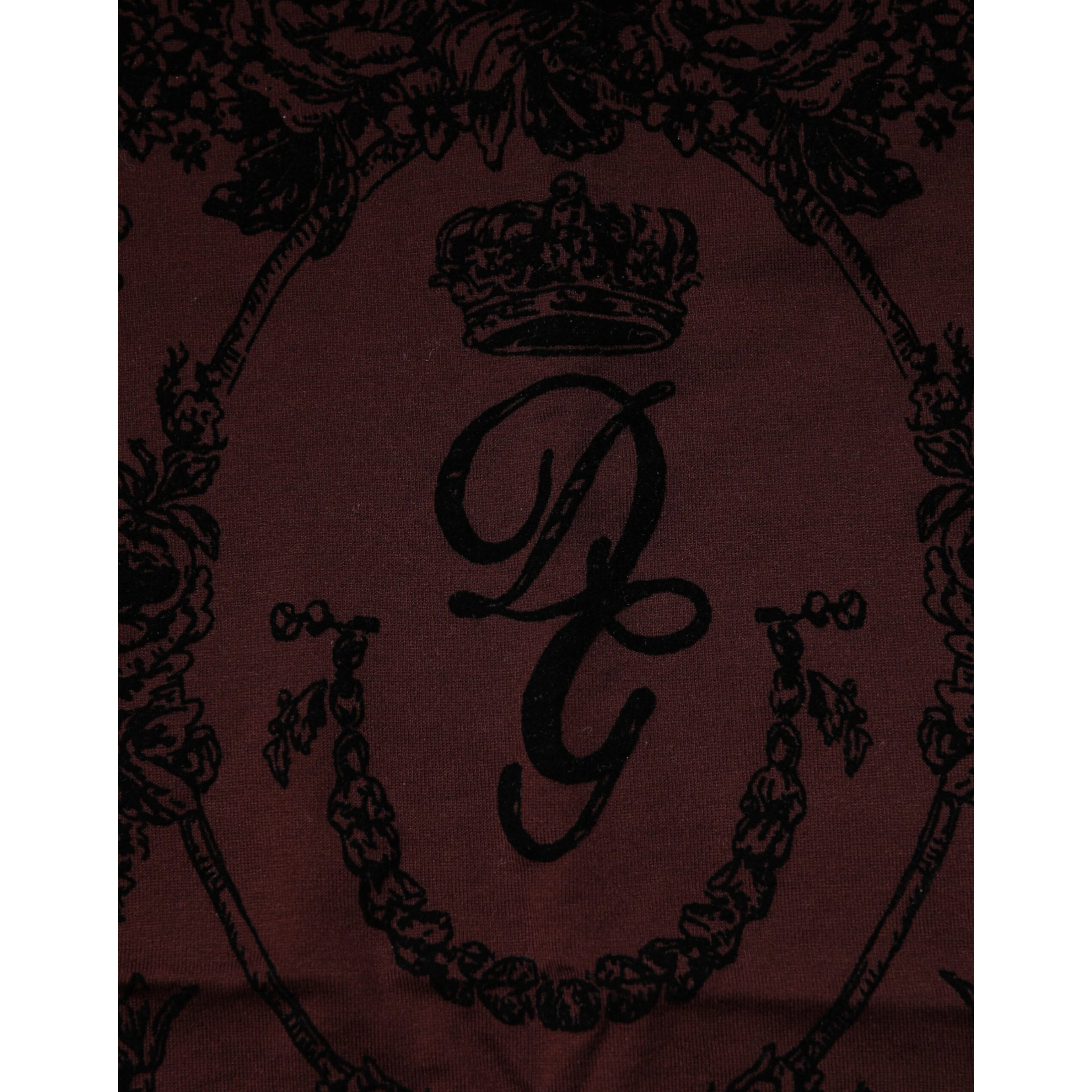 Maroon DG Crown Floral Crewneck Men T-shirt