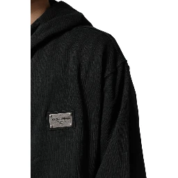 Black Logo Zipped Hooded Sweatshirt Sweater