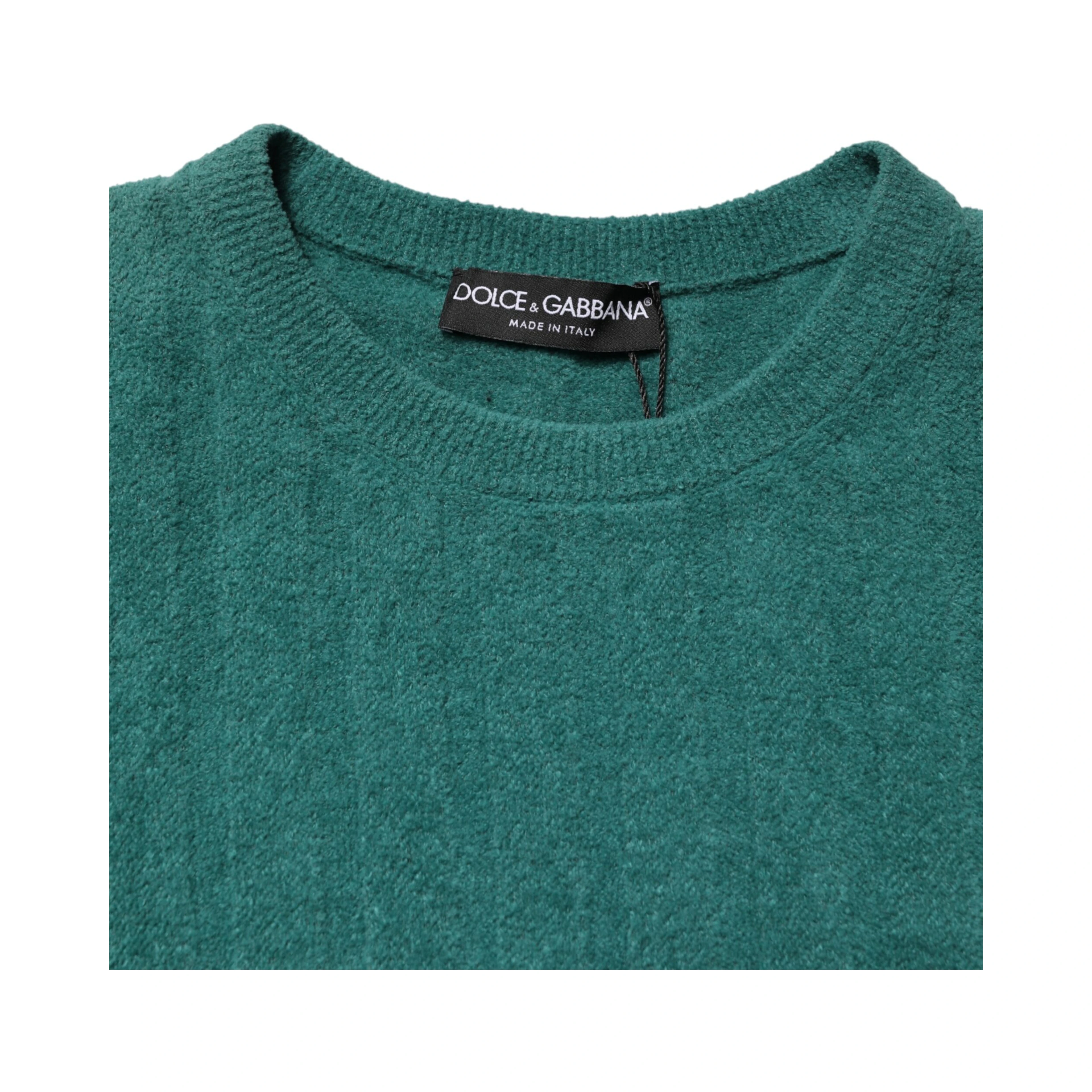 Dark Green Cotton Blend Men Crew Neck T-shirt