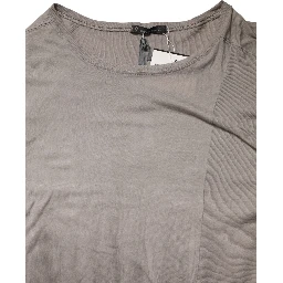 Gray Two Tone Cotton Round Neck Short Sleeves T-shirt