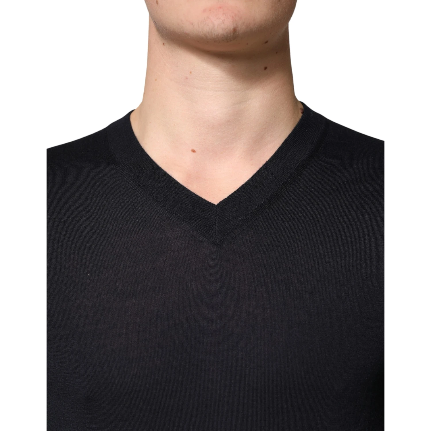 Black Cashmere V-Neck Men Pullover Sweater