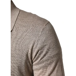 Beige Cashmere Collared PoloPullover  Sweater