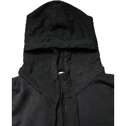 Black Logo Zipped Hooded Sweatshirt Sweater