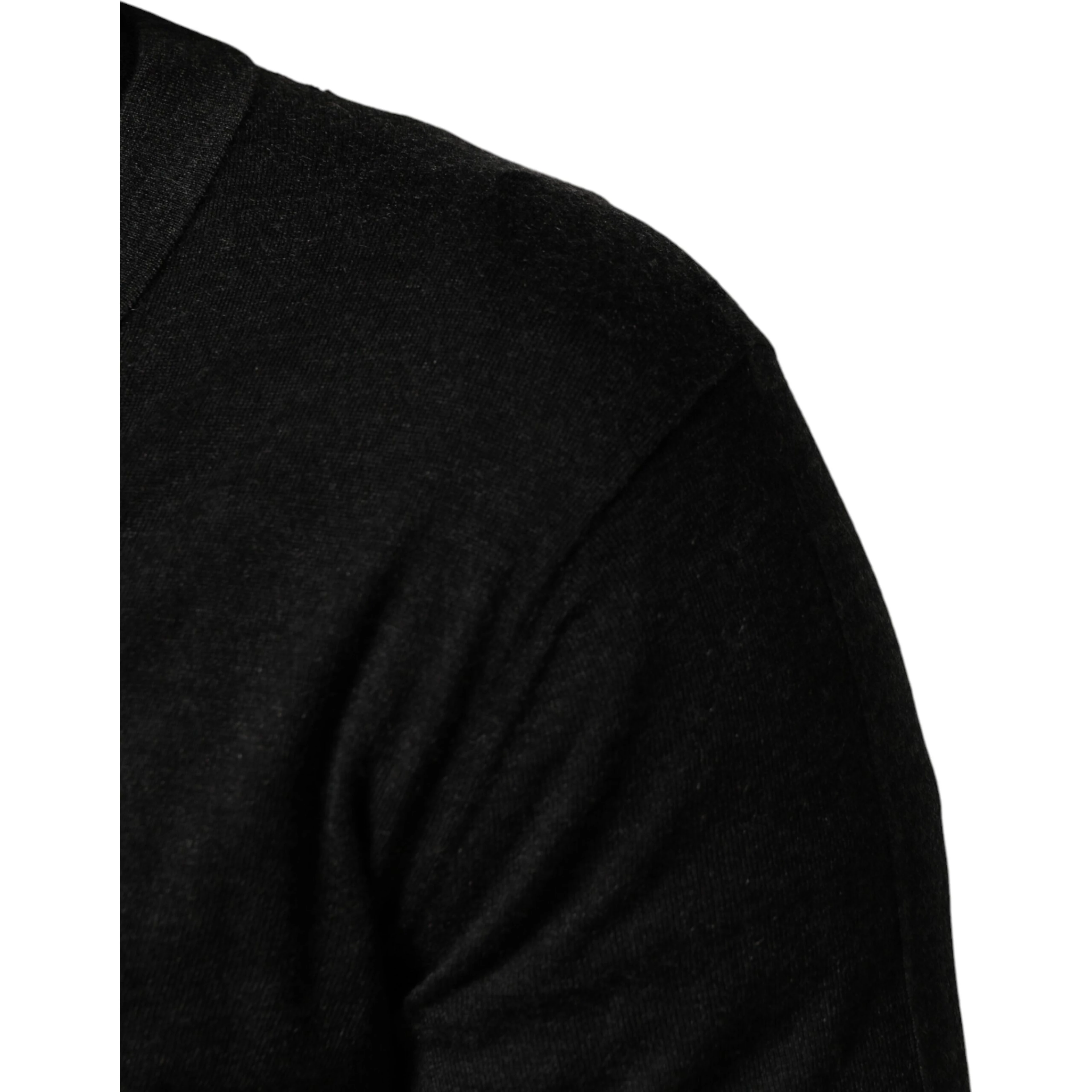 Black Cashmere Buttoned Men Cardigan Sweater