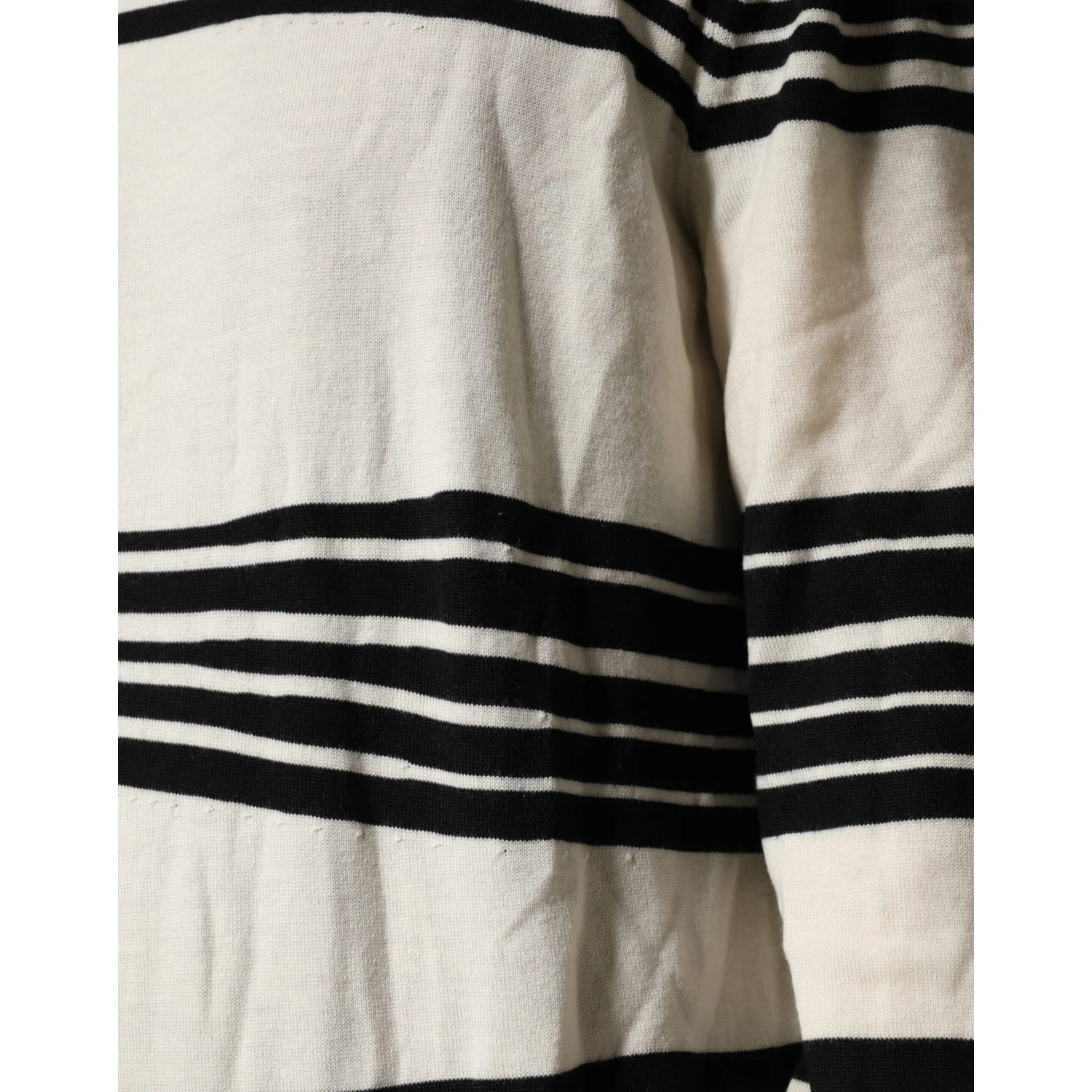 Black White Stripe CrewNeck Pullover Sweater