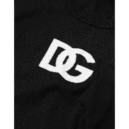 Black Wool DG Crew Neck Men Pullover Sweater