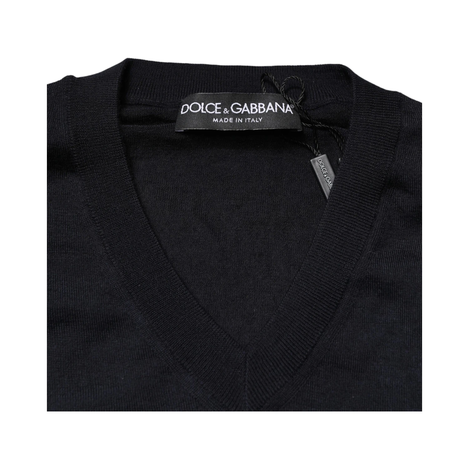 Black Cashmere V-Neck Men Pullover Sweater
