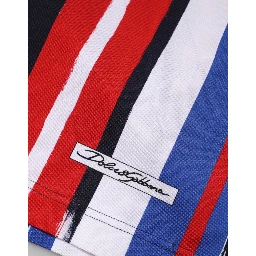 Multicolor Stripes Cotton Men Polo T-shirt