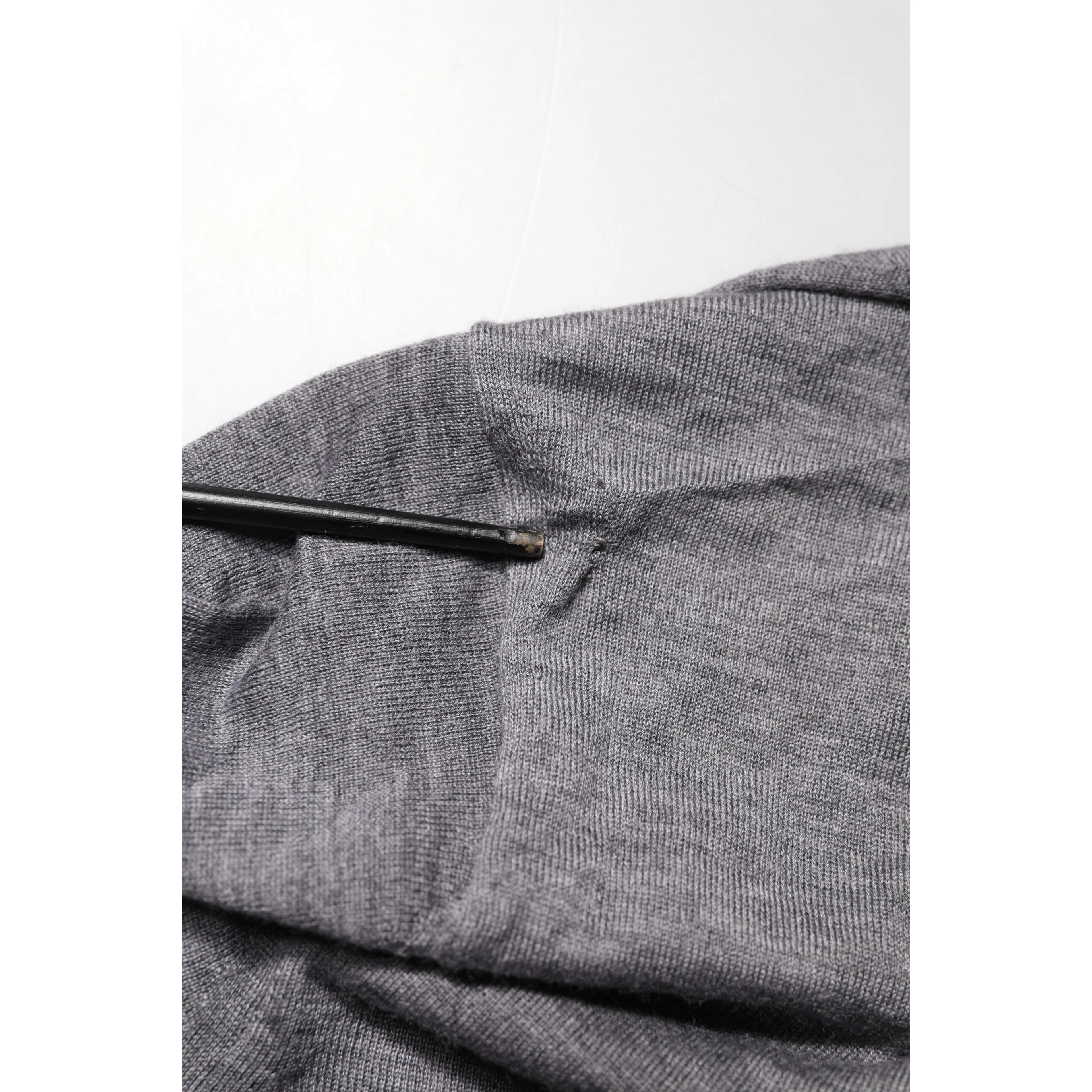 Gray Cashmere V-Neck Men Pullover Sweater