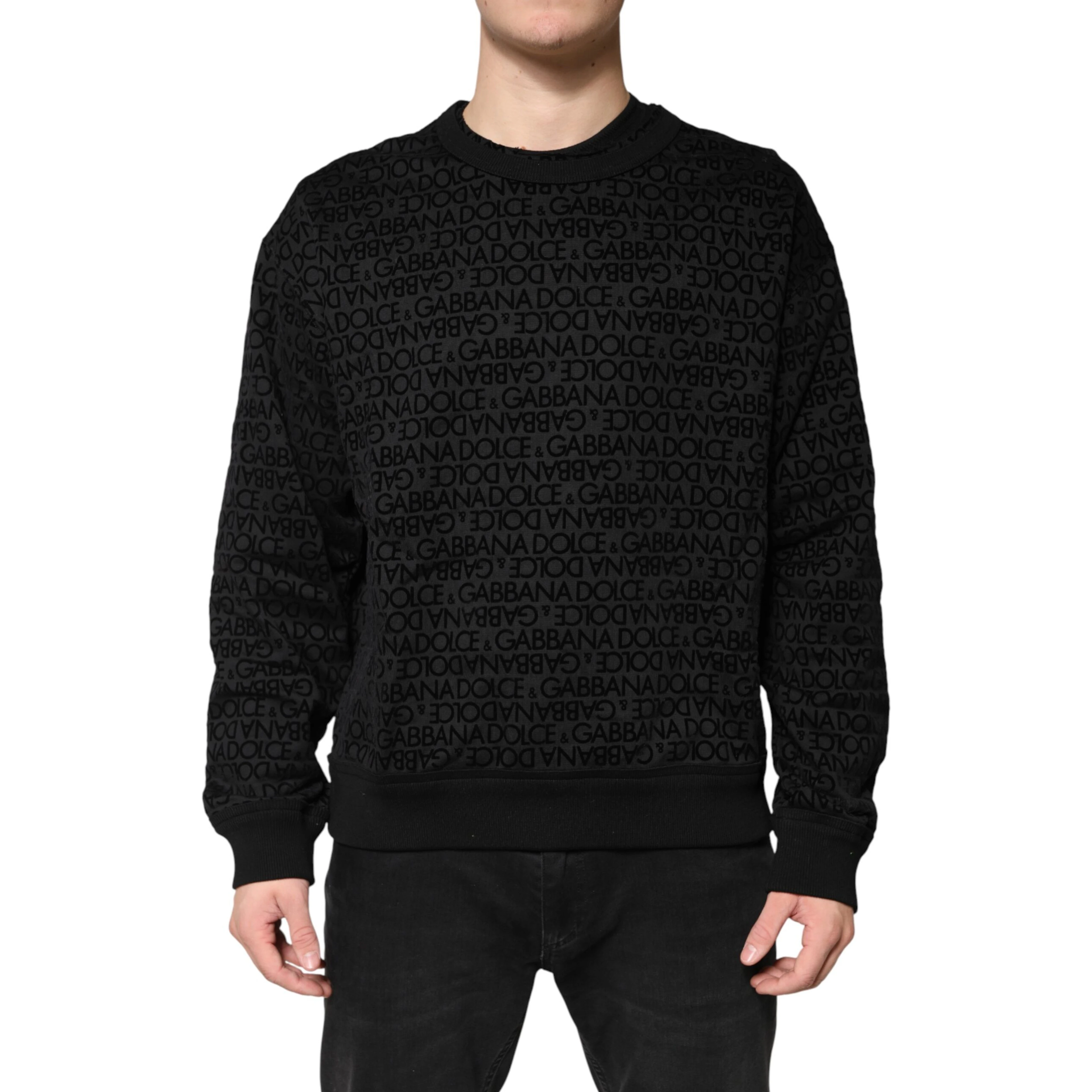 Black Monogram Crew Neck Sweatshirt Sweater