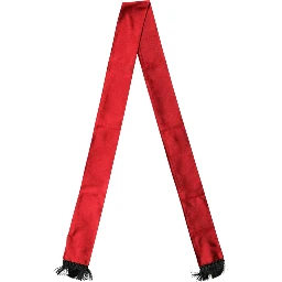 Red Silk Fringes Neck Wrap Foulard Scarf