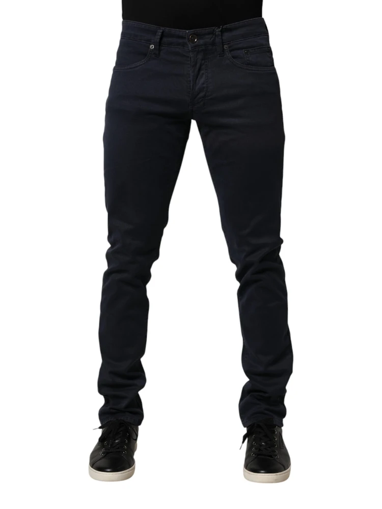 Black Mid Waist Cotton Skinny Denim Men Trouser Jeans alternative