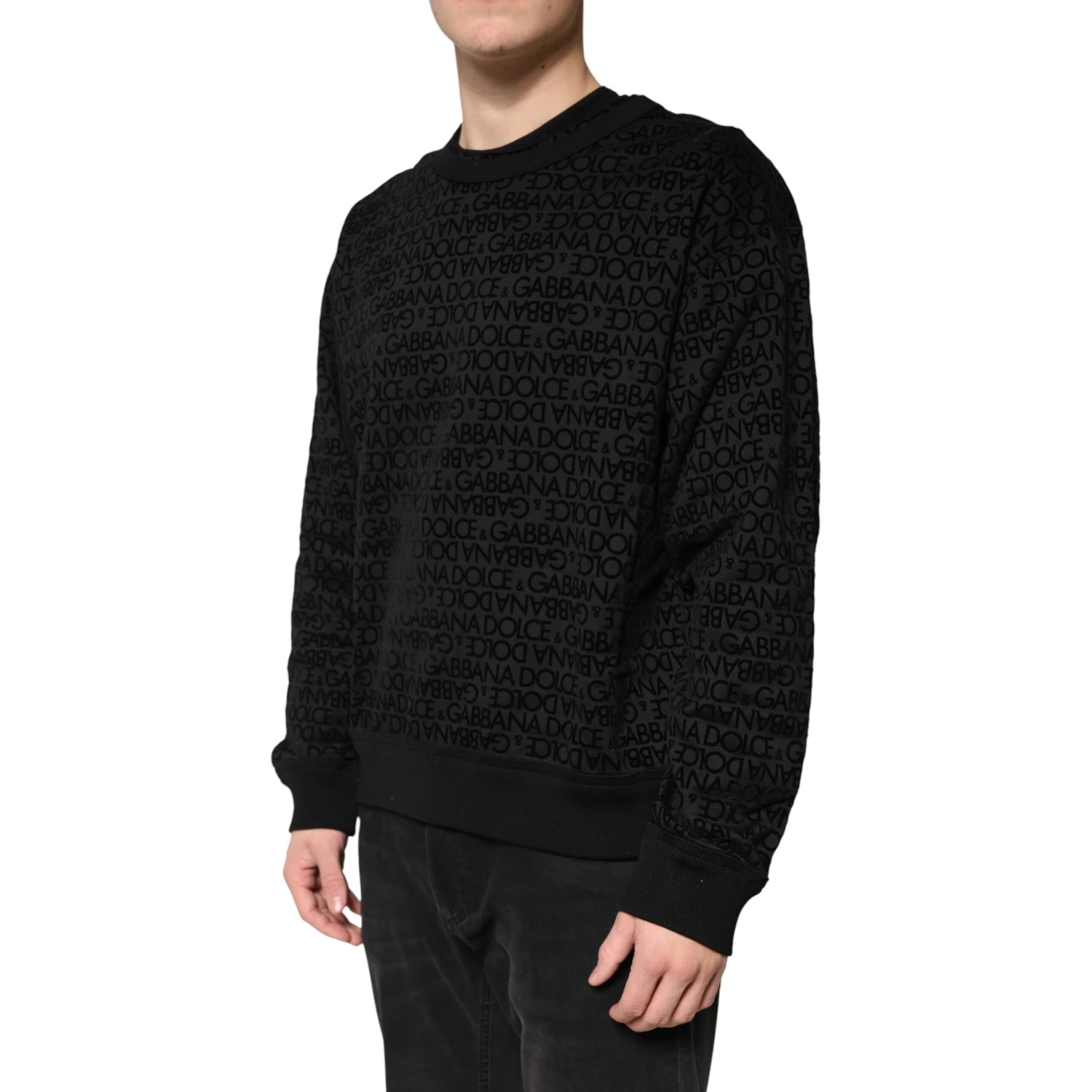Black Monogram Crew Neck Sweatshirt Sweater