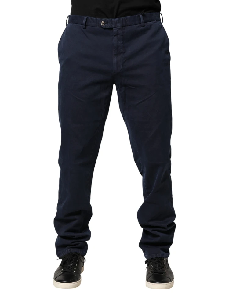 Dark Blue Mid Waist Skinny Chino Trouser Pants alternative
